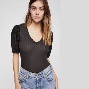 NWT Free People St. James Top In Black